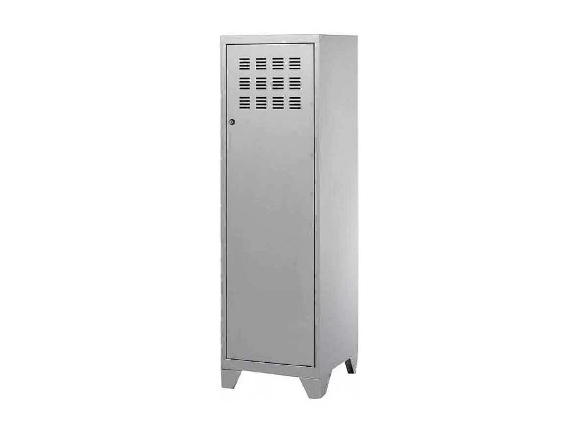 Armoire 1 porte métal gris alu Naya L40xH134xP40