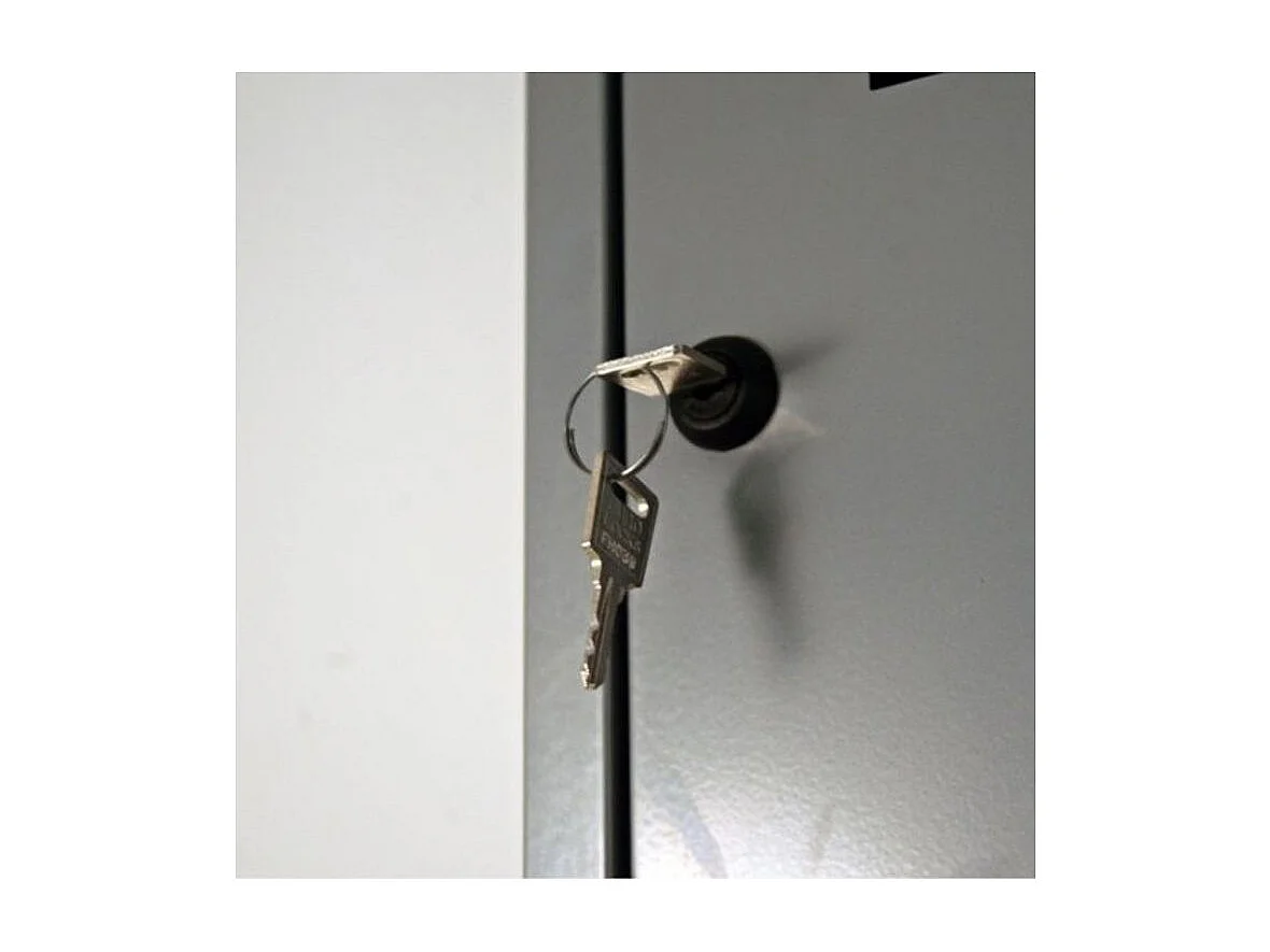 Armoire 1 porte métal gris alu Naya L40xH134xP40