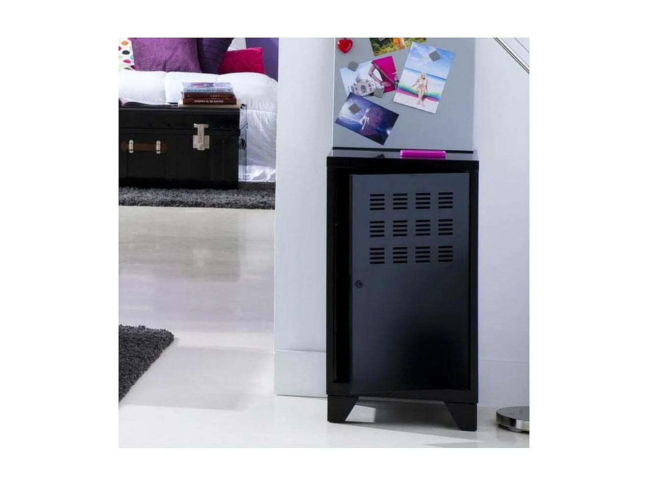 Casier de rangement en métal 74 cm Collégien Alu