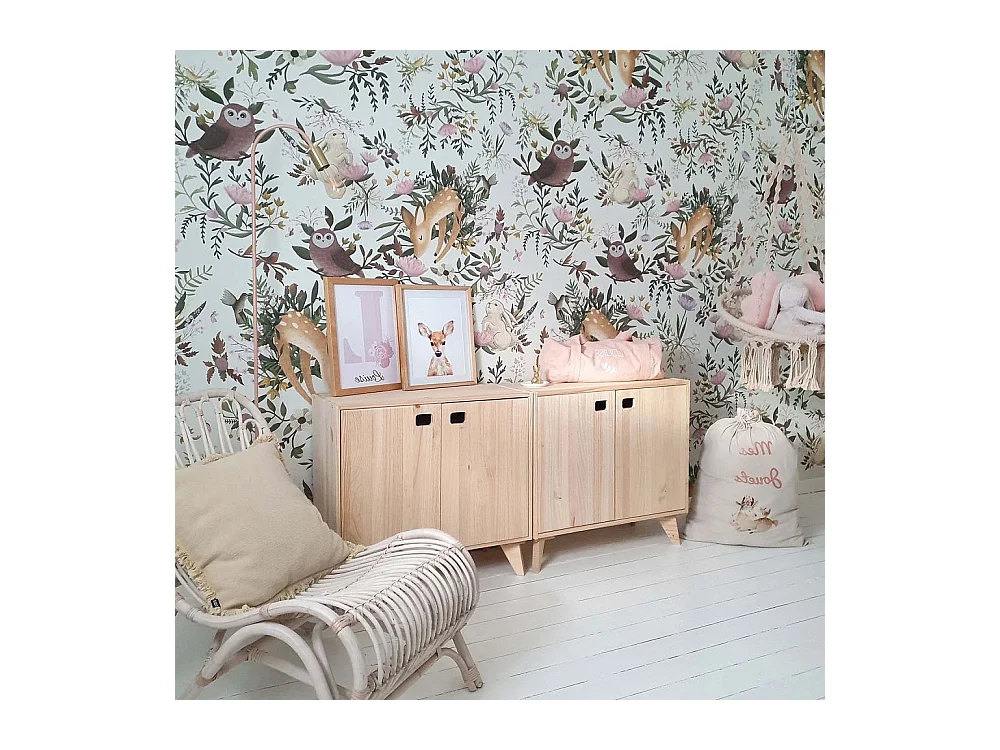 Armoire en pin brut 2 portes 3 tablettes Dinamic