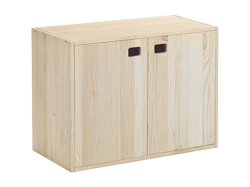 Armoire en pin brut 2 portes 3 tablettes Dinamic