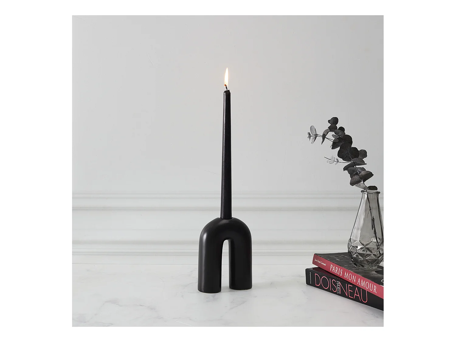 Bougeoir en grès 10 x 4 x 13 cm Arche