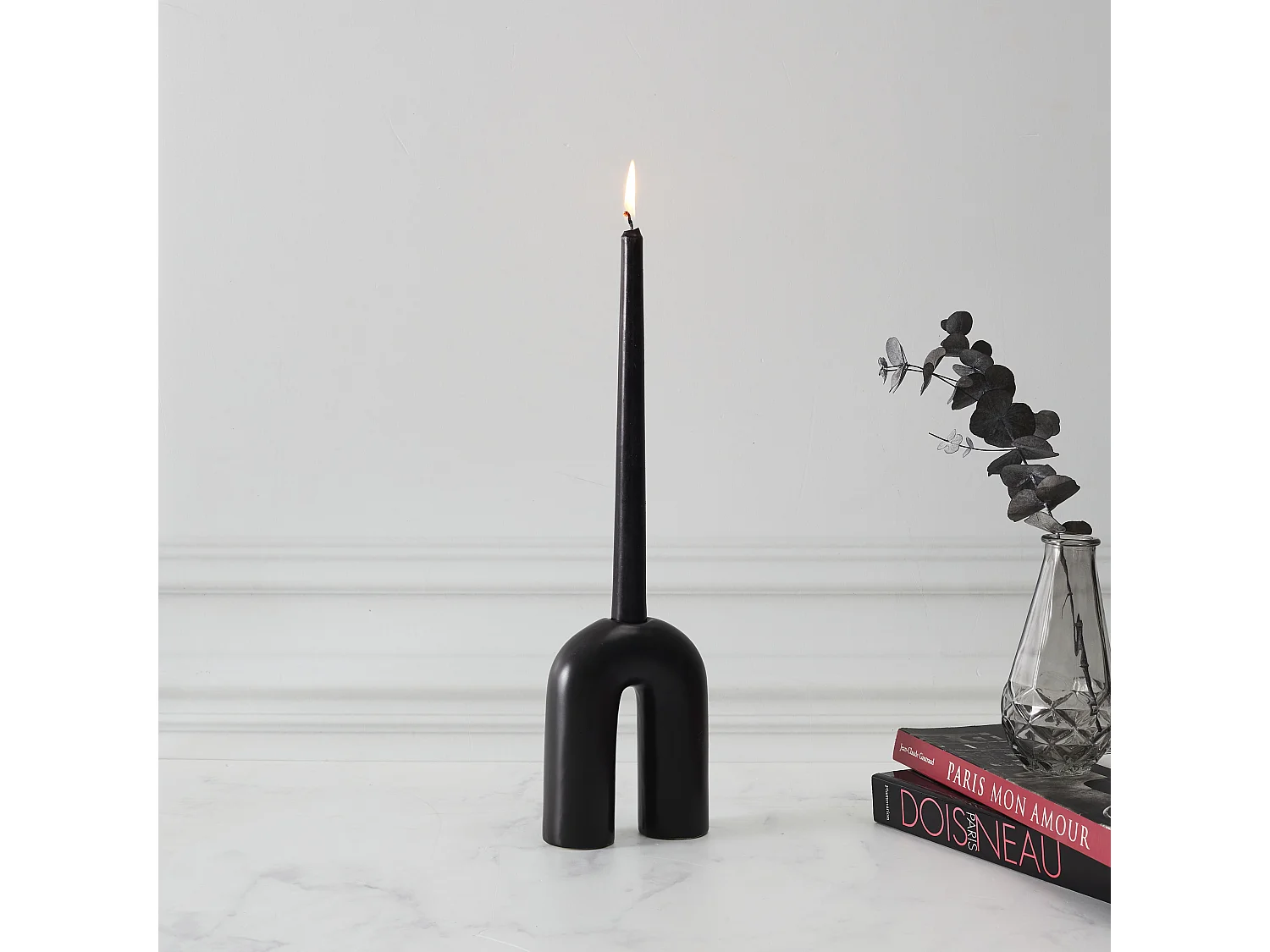 Bougeoir Arche 1 Bougie Noir
