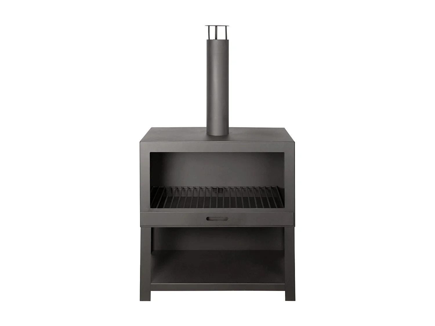 Cheminée d'extérieur avec bûcher intégré