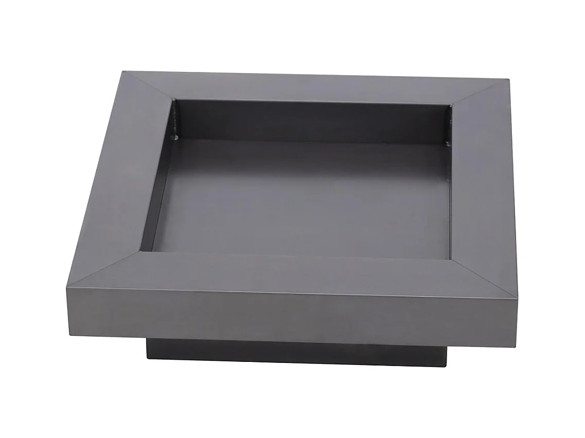 Brasero de jardin carré BACHACHE en acier-80 cm-Acier naturel---Acier naturel