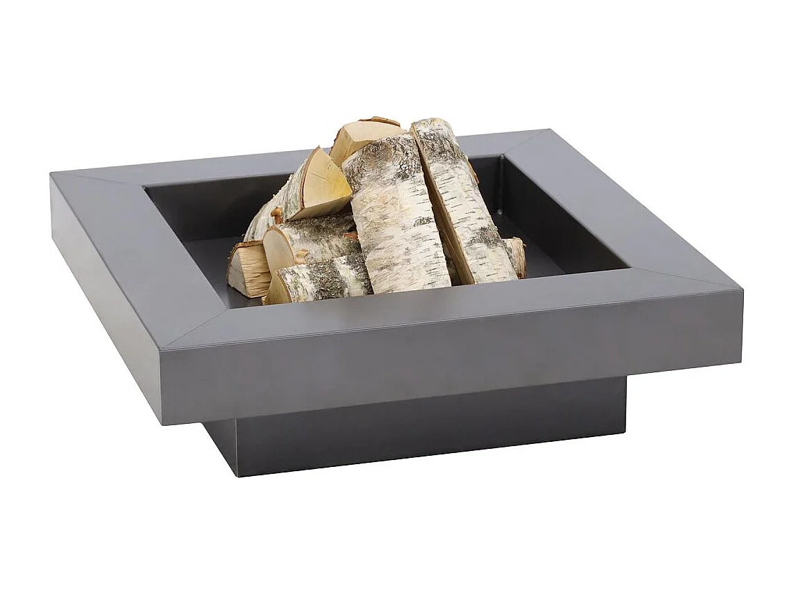 Brasero de jardin carré BACHACHE en acier-80 cm-Acier naturel---Acier naturel