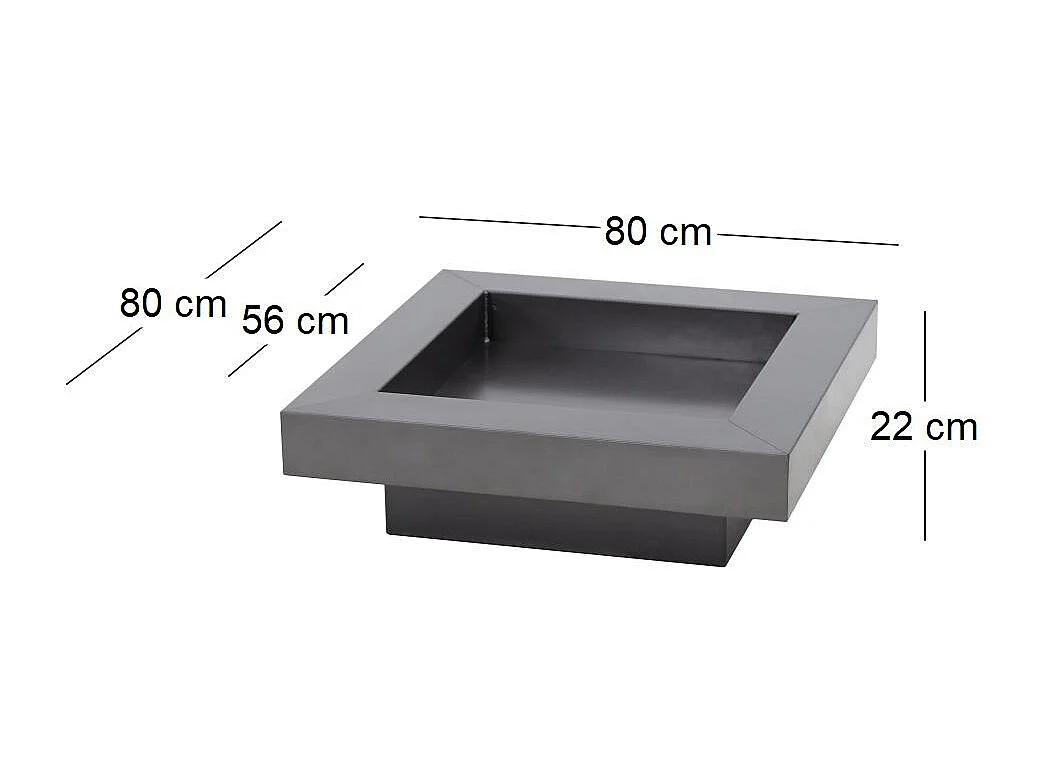 Brasero de jardin carré BACHACHE en acier-80 cm-Acier naturel---Acier naturel