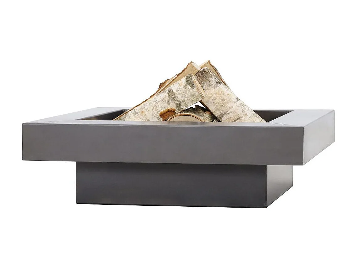 Brasero de jardin carré BACHACHE en acier-80 cm-Acier naturel---Acier naturel