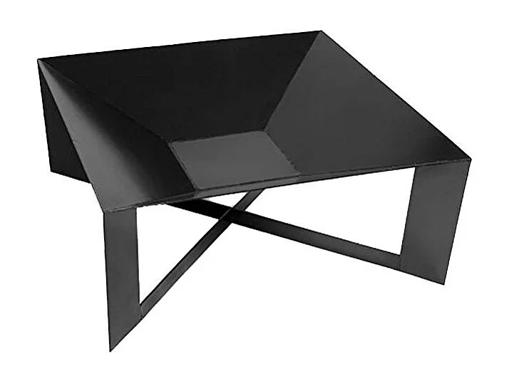 Brasero de jardin carré CUBA en acier-Acier noir sablé-70 --70x70 cm--Acier noir sablé