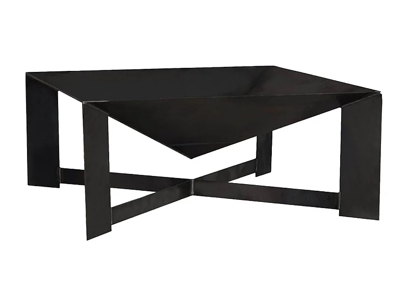Brasero de jardin carré CUBA en acier-Acier noir sablé-70 --70x70 cm--Acier noir sablé