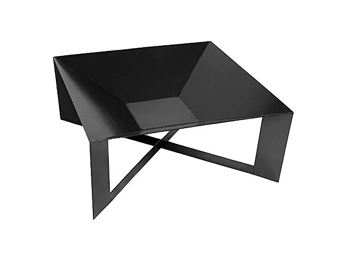 Brasero de jardin carré CUBA en acier-Acier noir sablé-70 --70x70 cm--Acier noir sablé