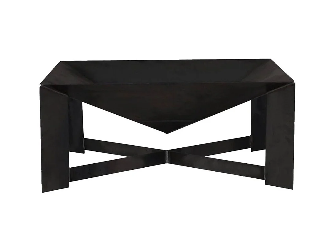 Brasero de jardin carré CUBA en acier-Acier noir sablé-70 --70x70 cm--Acier noir sablé