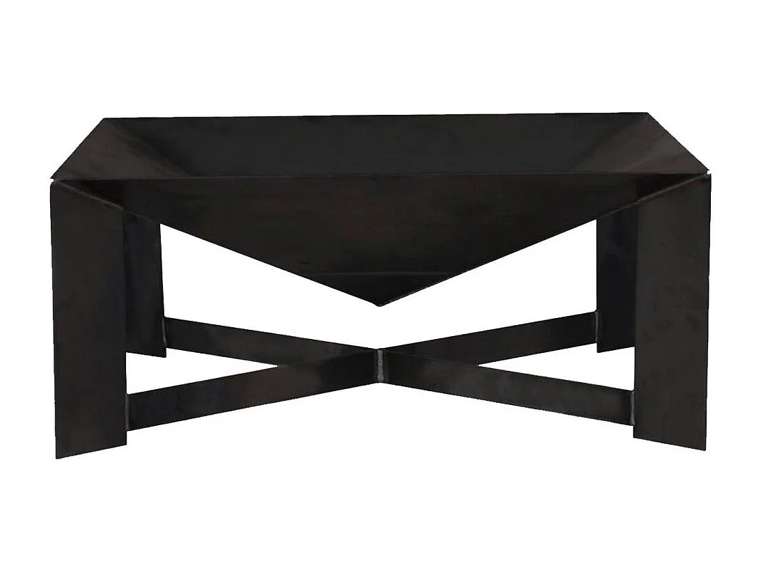 Brasero de jardin carré CUBA en acier-Acier noir sablé-70 --70x70 cm--Acier noir sablé