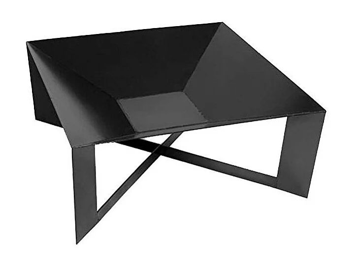 Brasero de jardin carré CUBA en acier-Acier noir sablé-70 --70x70 cm--Acier noir sablé