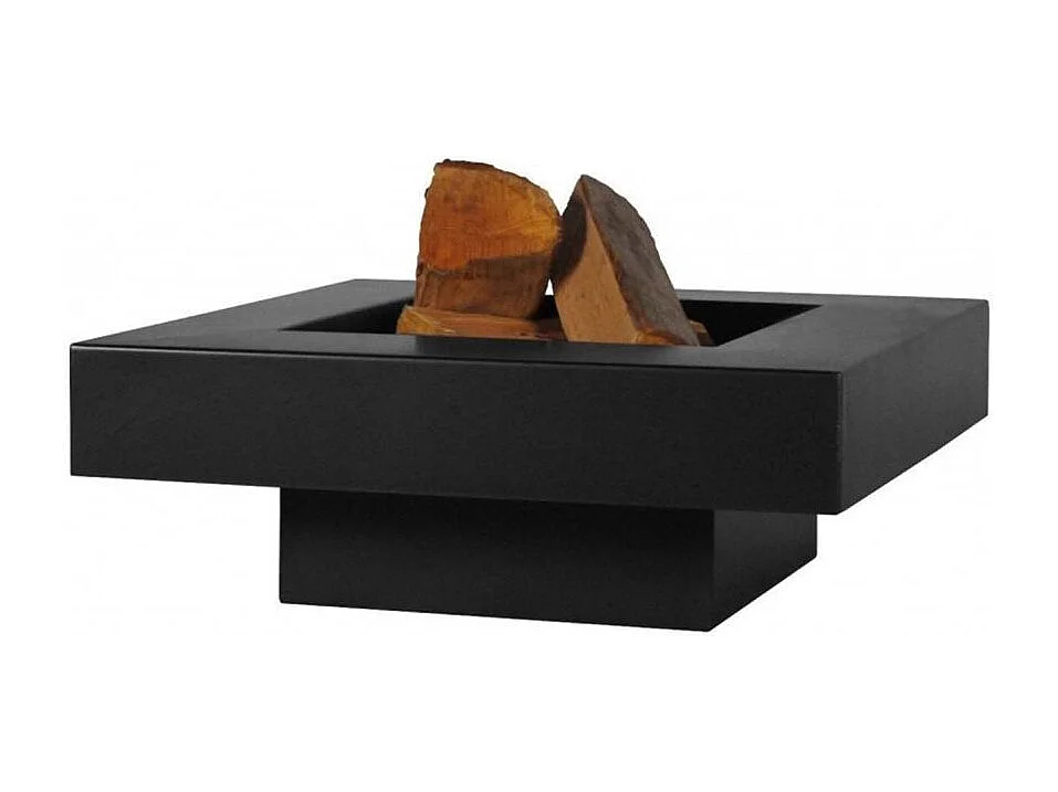 Brasero de jardin carré BACHACHE en acier-60 cm-Acier noir sablé---Acier noir sablé