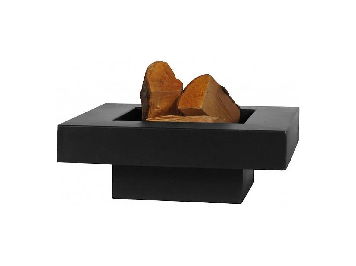 Brasero de jardin carré BACHACHE en acier-60 cm-Acier noir sablé---Acier noir sablé