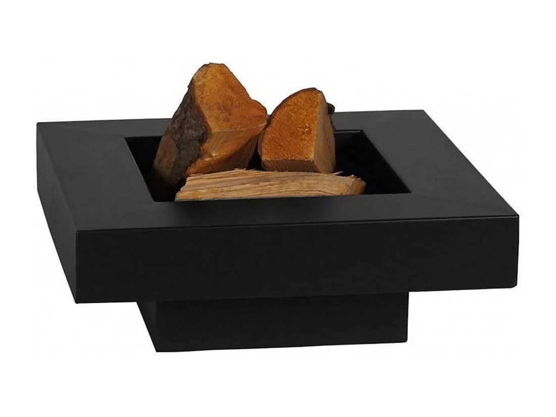 Brasero de jardin carré BACHACHE en acier-60 cm-Acier noir sablé---Acier noir sablé