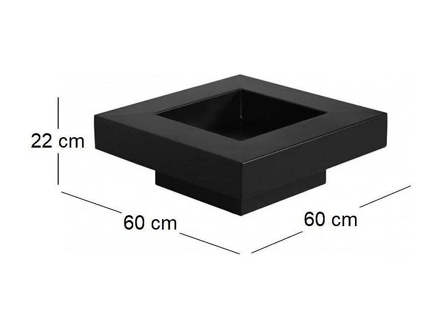 Brasero de jardin carré BACHACHE en acier-60 cm-Acier noir sablé---Acier noir sablé