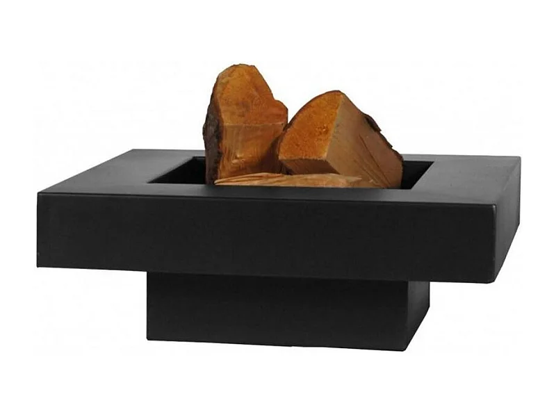 Brasero de jardin carré BACHACHE en acier-60 cm-Acier noir sablé---Acier noir sablé