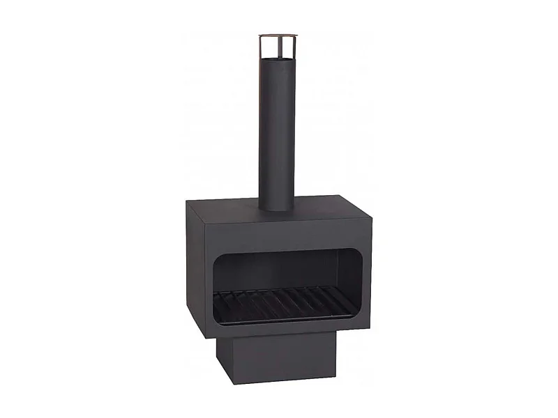 Cheminée d'extérieur cylindrique en acier noir BALI 100x40 cm