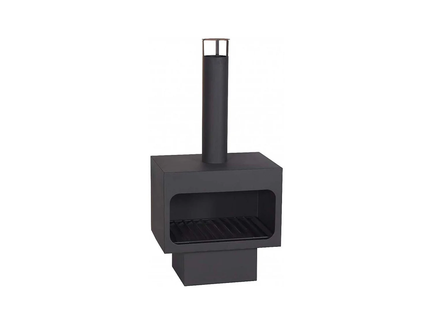 Cheminée d'extérieur cylindrique en acier noir BALI 100x40 cm