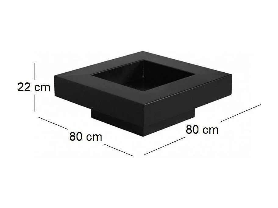 Brasero de jardin carré BACHACHE en acier-80 cm-Acier noir sablé---Acier noir sablé