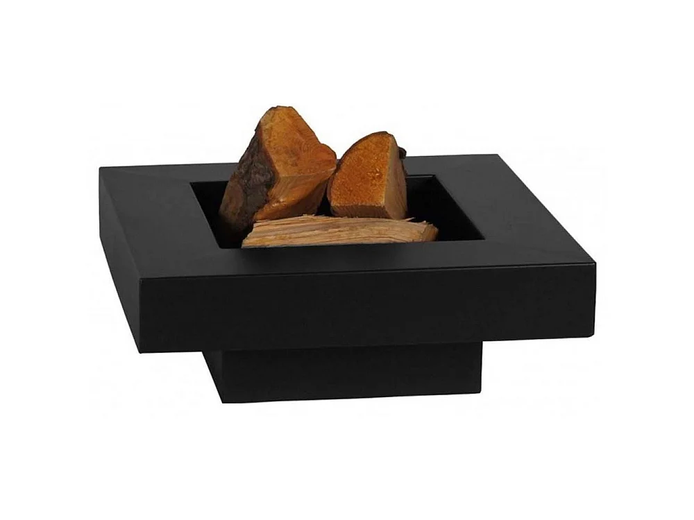 Brasero de jardin carré BACHACHE en acier-80 cm-Acier noir sablé---Acier noir sablé