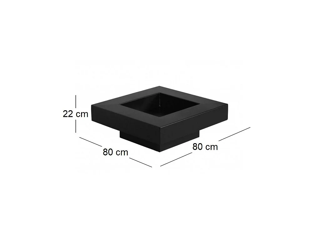 Brasero de jardin carré BACHACHE en acier-80 cm-Acier noir sablé---Acier noir sablé