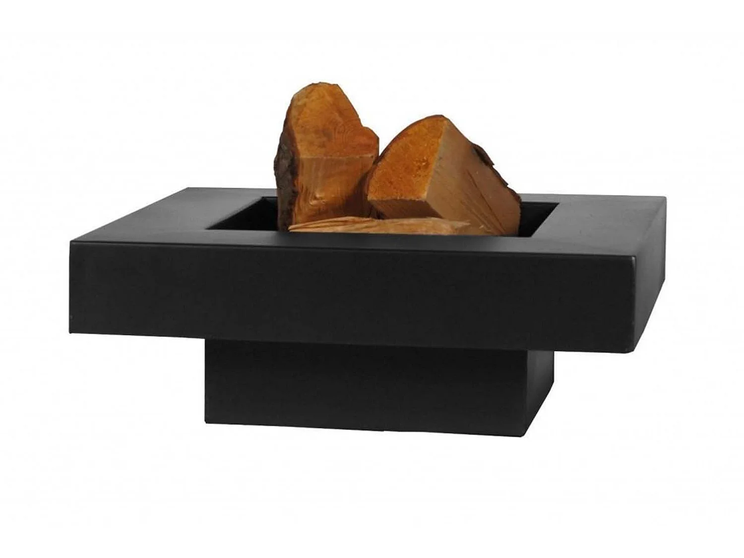 Brasero de jardin carré BACHACHE en acier-80 cm-Acier noir sablé---Acier noir sablé