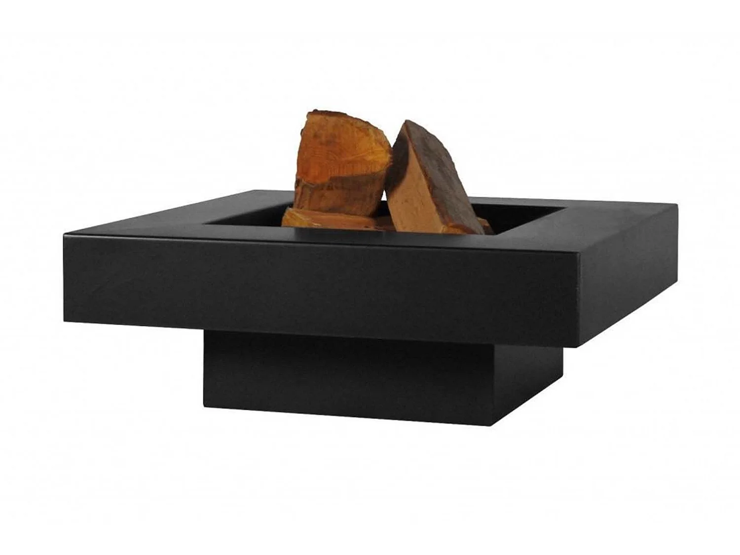 Brasero de jardin carré BACHACHE en acier-80 cm-Acier noir sablé---Acier noir sablé