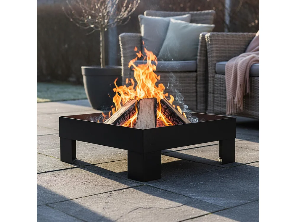 Brasero en acier peint plateforme 80 cm