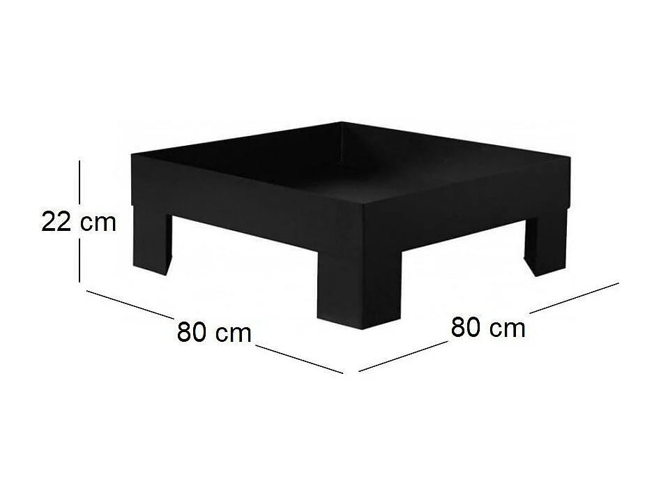 Brasero en acier peint plateforme 80 cm