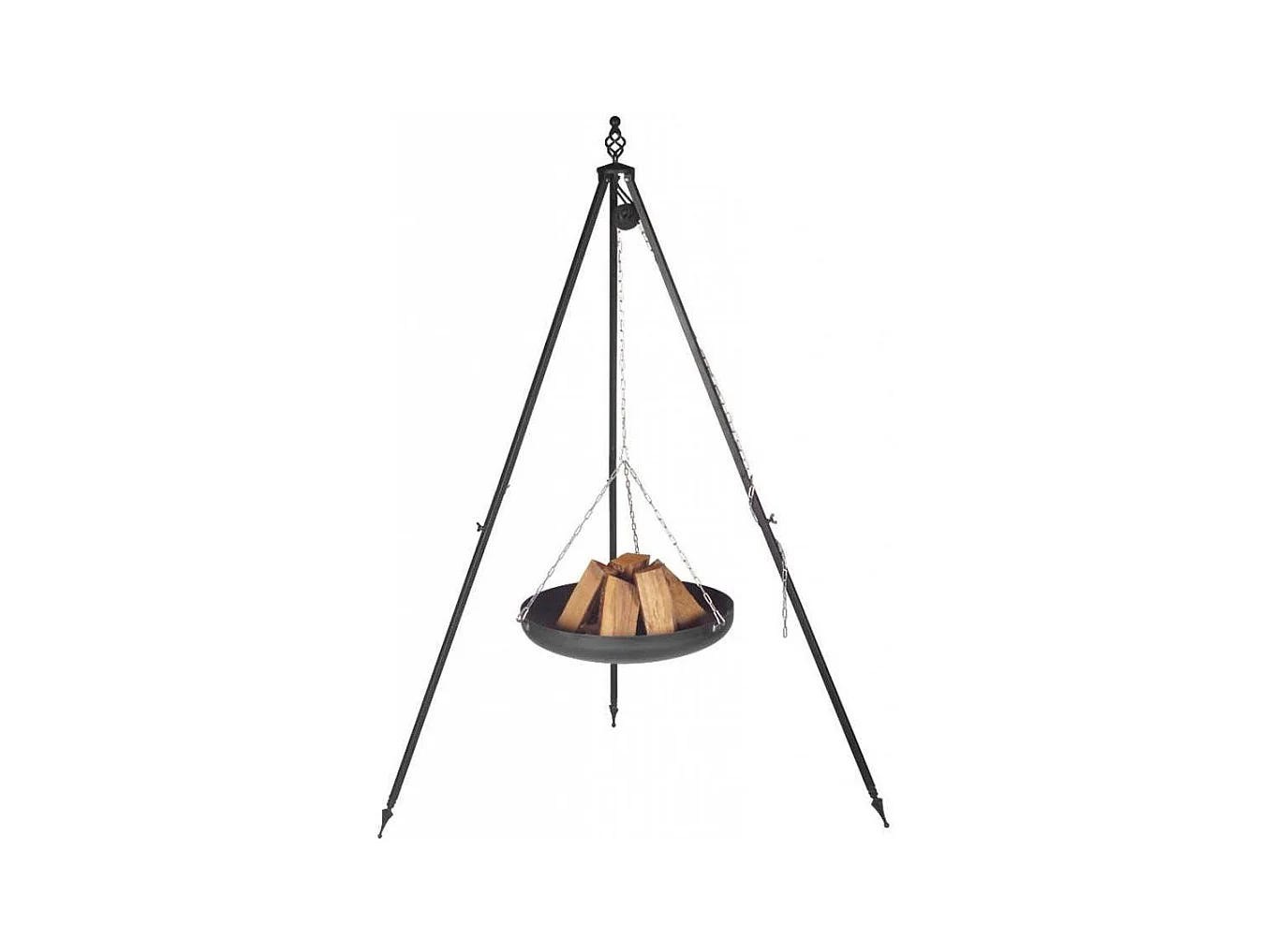 Brasero sur trépied en acier 80 cm