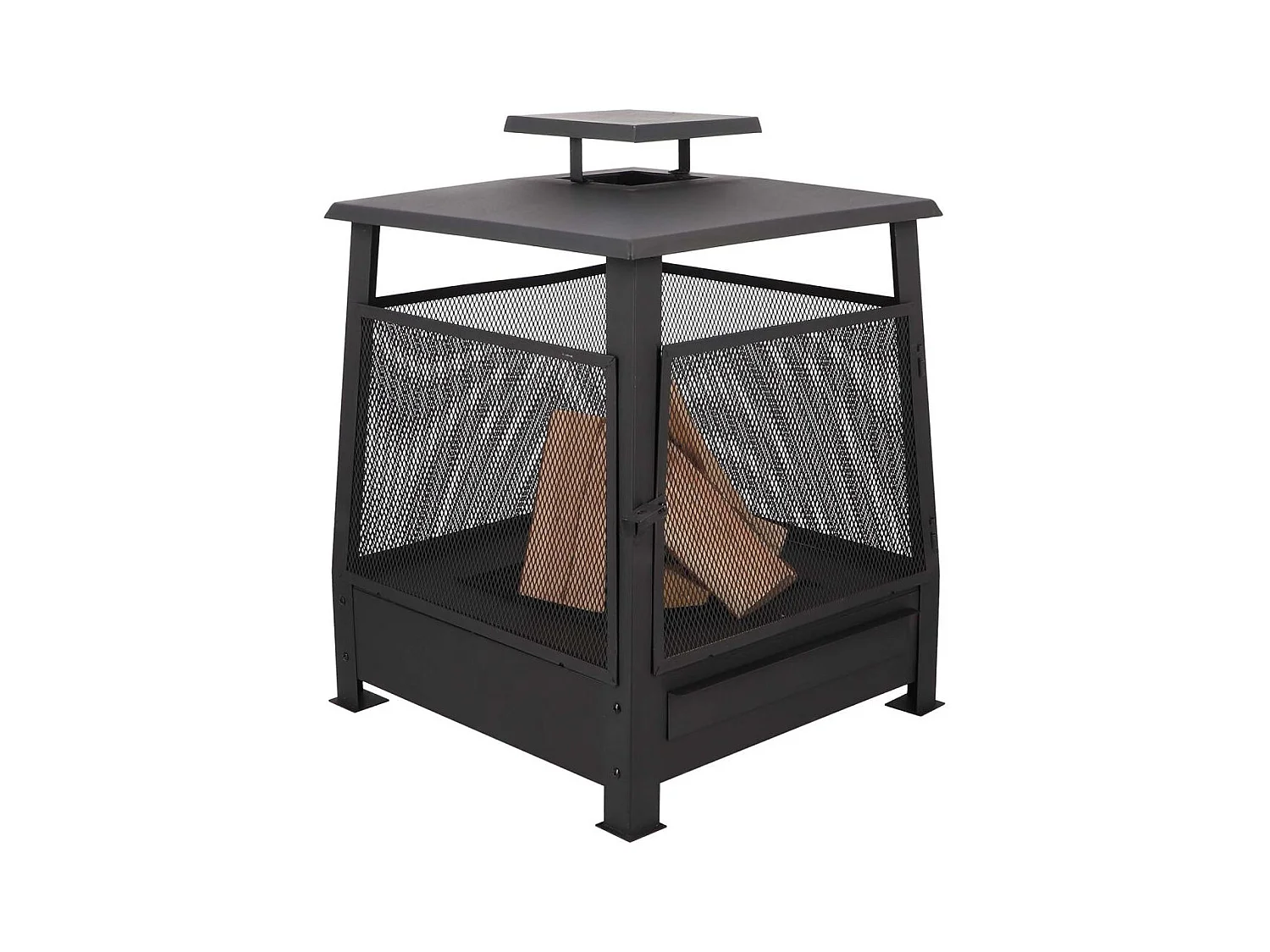 Brasero chauffe terrasse en métal grillagé Pagode