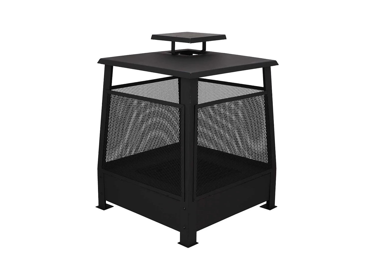 Brasero chauffe terrasse en métal grillagé Pagode