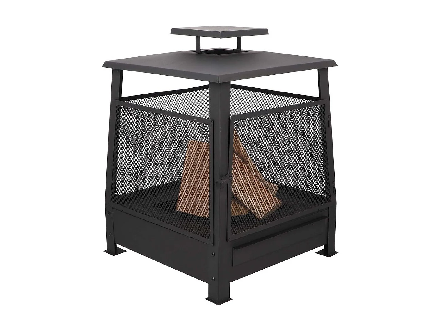 Brasero chauffe terrasse en métal grillagé Pagode