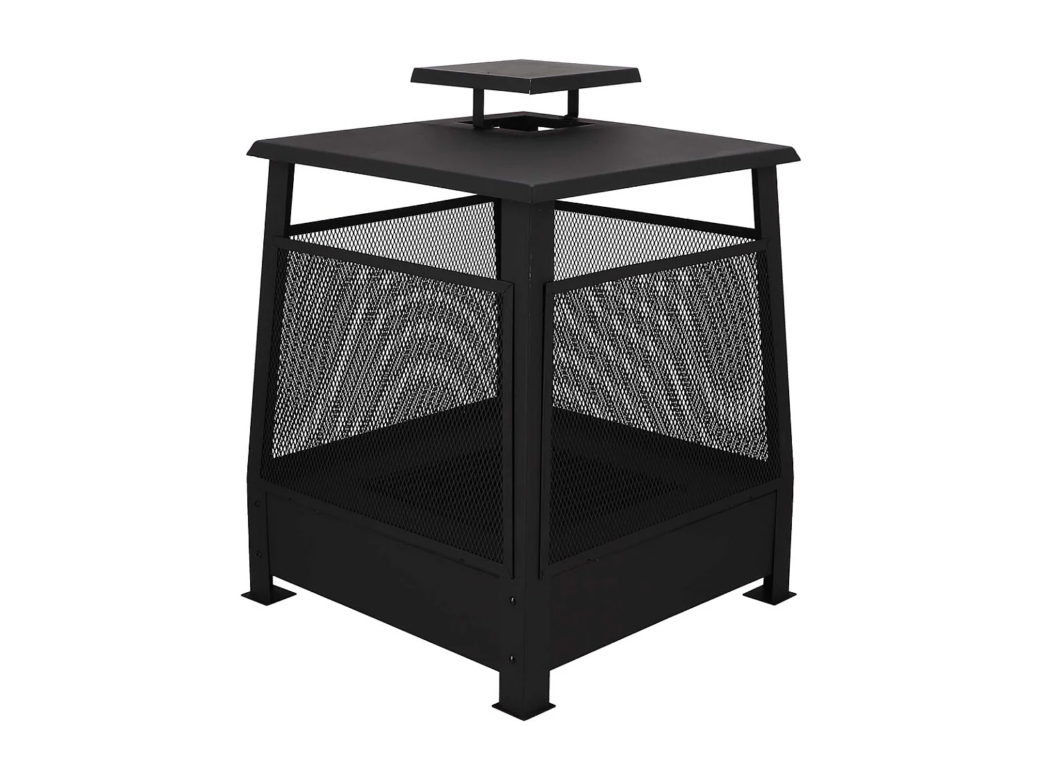 Brasero chauffe terrasse en métal grillagé Pagode