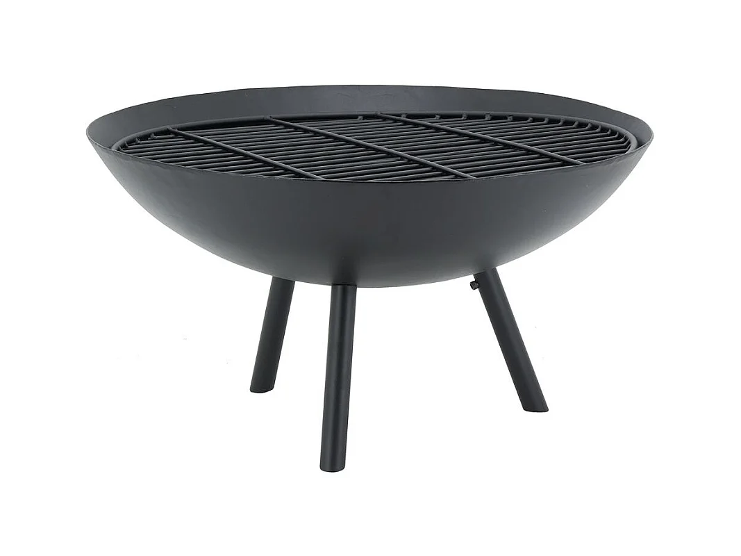 Brasero en métal laqué noir