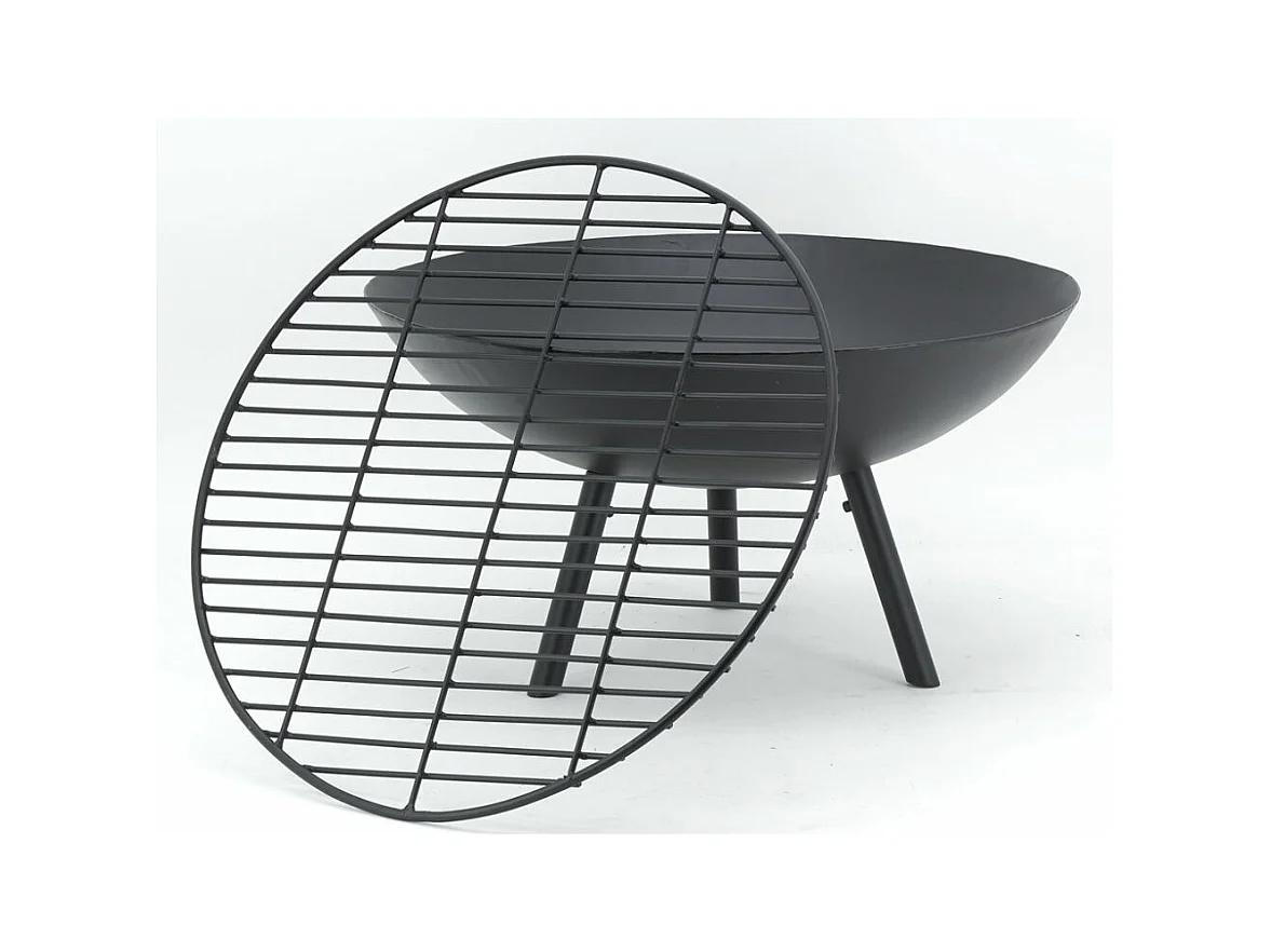 Brasero en métal laqué noir
