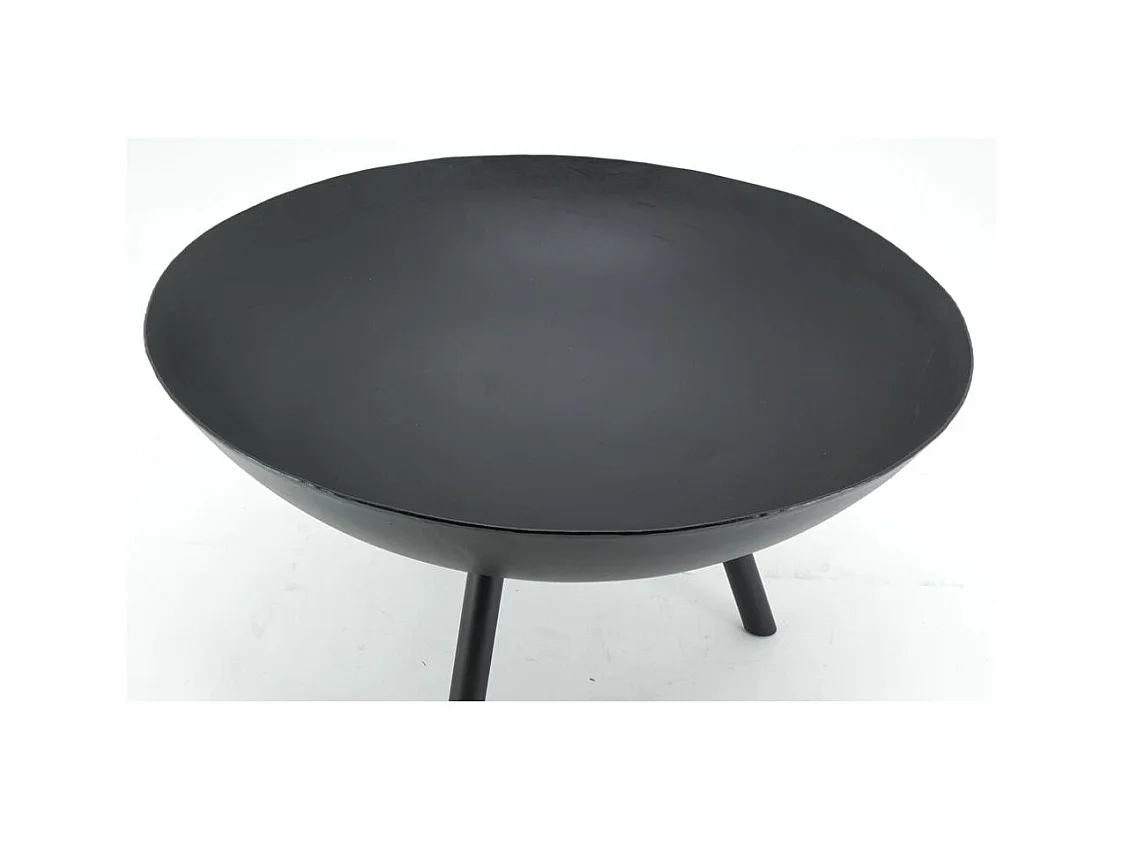 Brasero en métal laqué noir