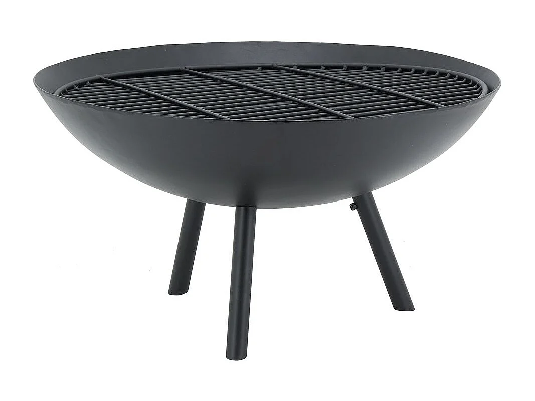 Brasero en métal laqué noir