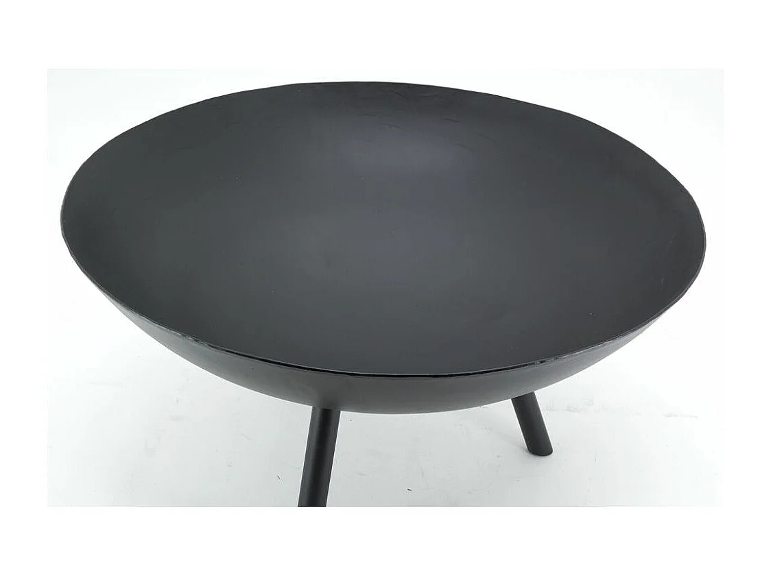 Brasero en métal laqué noir