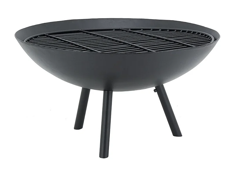 Brasero en métal laqué noir