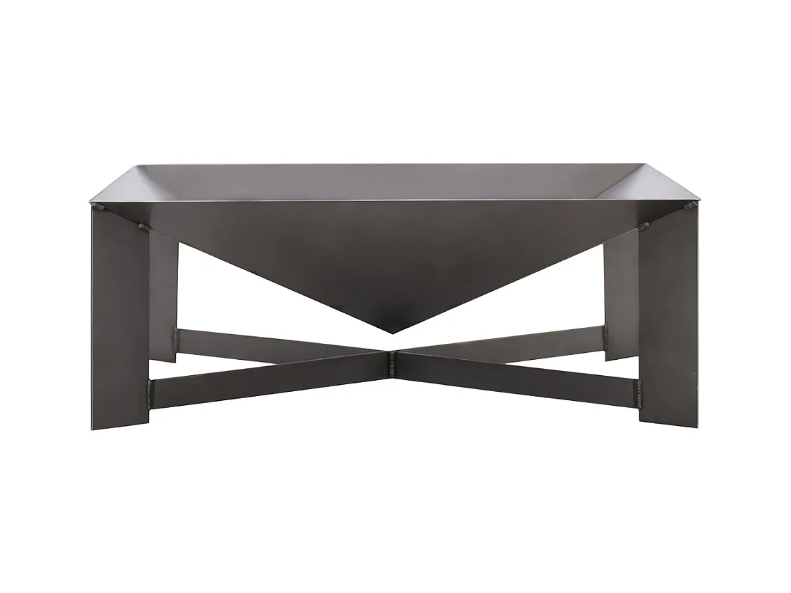 Brasero de jardin carré CUBA en acier-Acier naturel-70 --70x70 cm--Acier naturel