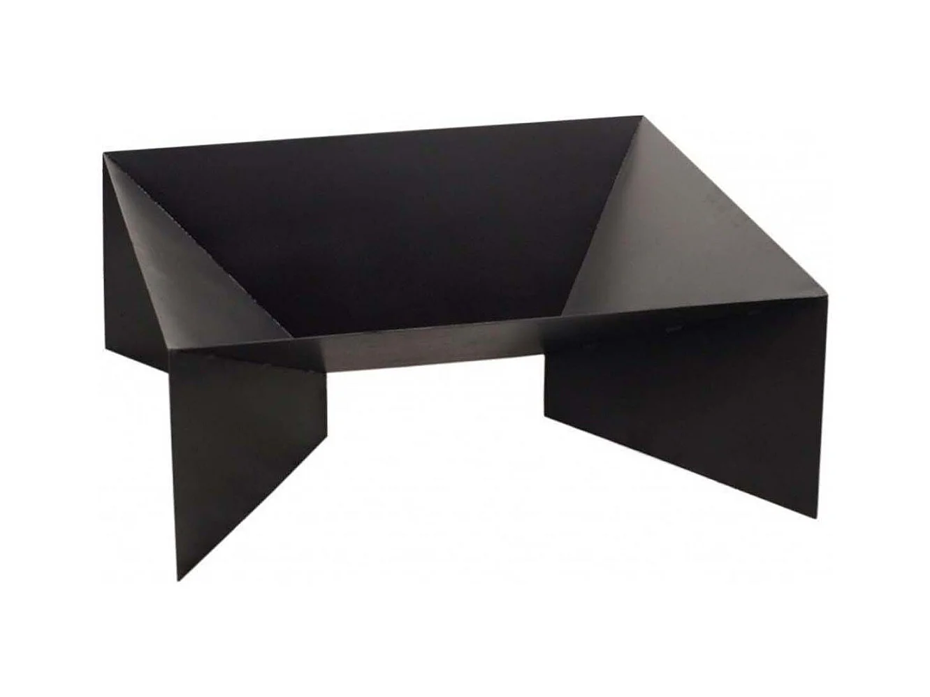 Brasero de jardin carré DINE en acier-70 cm-Acier noir sablé---Acier noir sablé