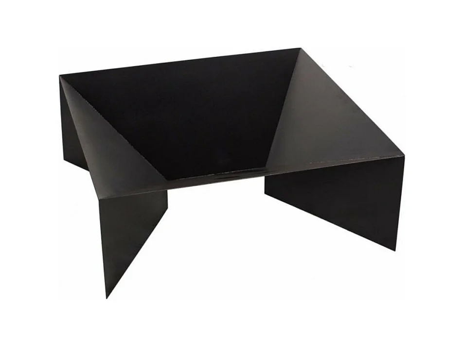 Brasero de jardin carré DINE en acier-70 cm-Acier noir sablé---Acier noir sablé
