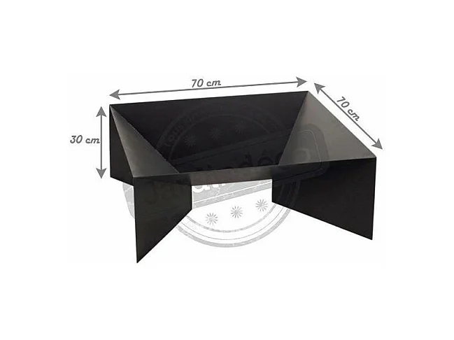 Brasero de jardin carré DINE en acier-70 cm-Acier noir sablé---Acier noir sablé