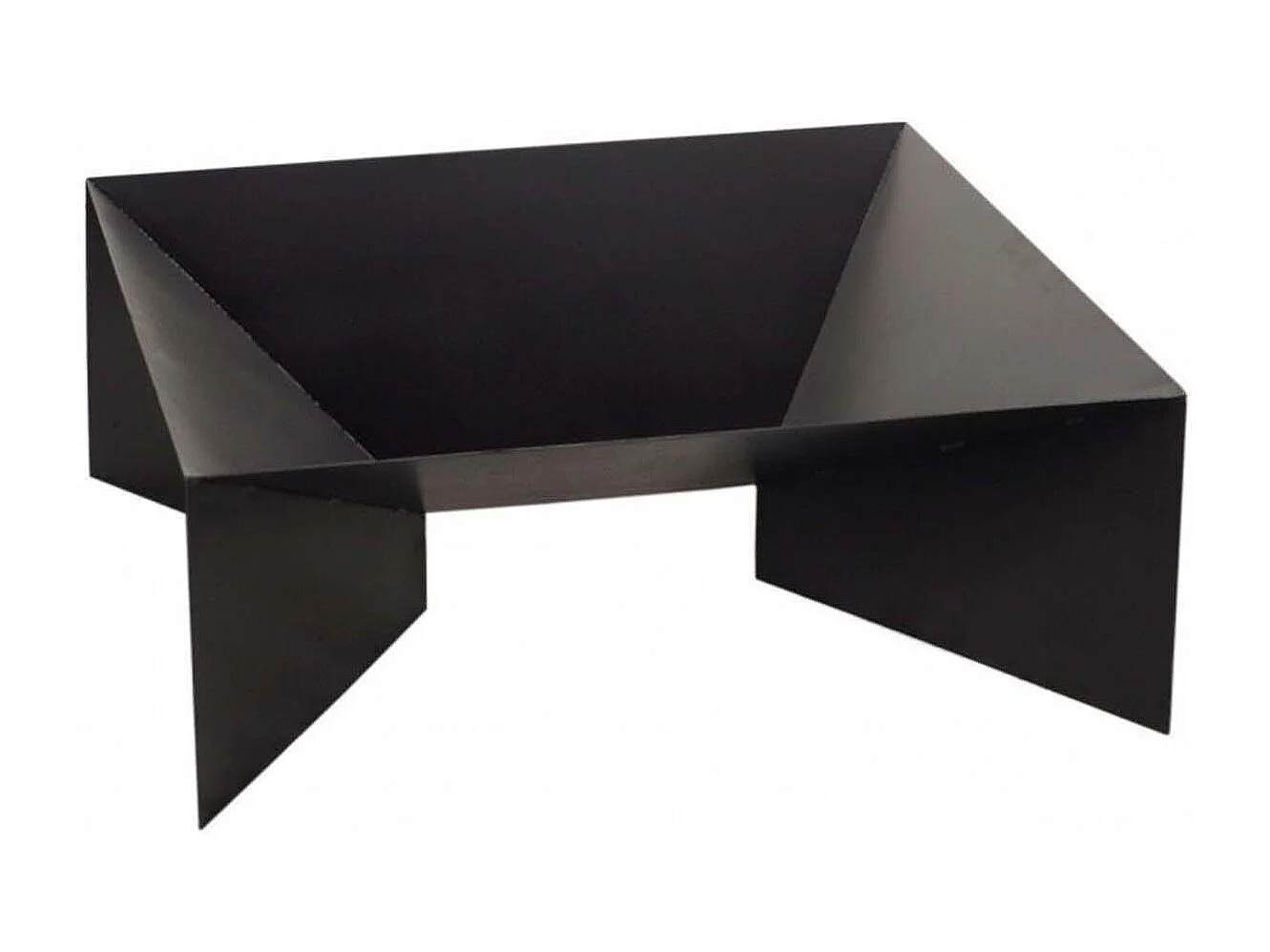 Brasero de jardin carré DINE en acier-70 cm-Acier noir sablé---Acier noir sablé