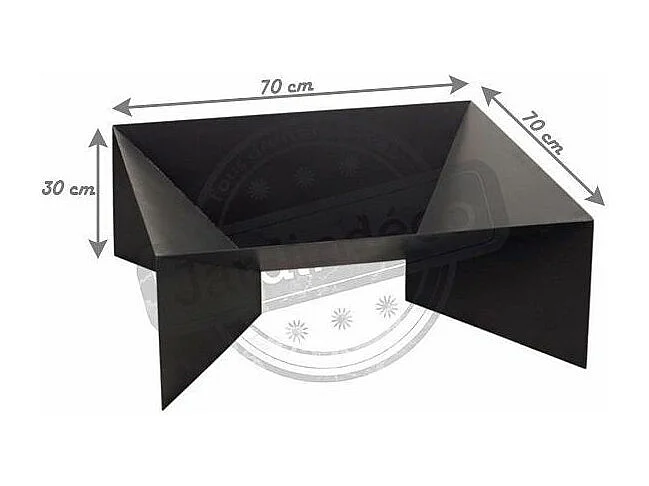 Brasero de jardin carré DINE en acier-70 cm-Acier noir sablé---Acier noir sablé
