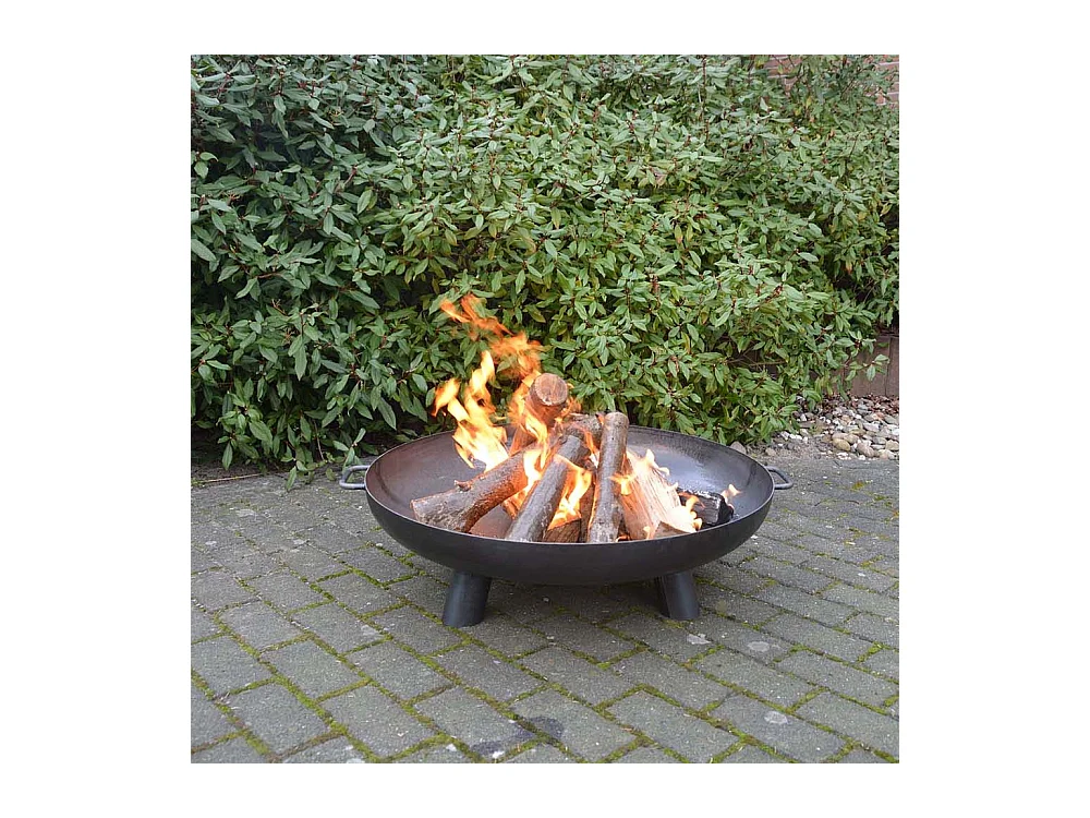 Großer Feuerkorb aus Stahl 3 breite Beine